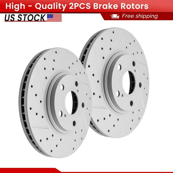 ACB ZONE Front Brake Rotors Set for 2001-2004 2005 2006 2007 Toyota Highlander, Drilled & Slotted Disc Rotors Kit (980159LR)