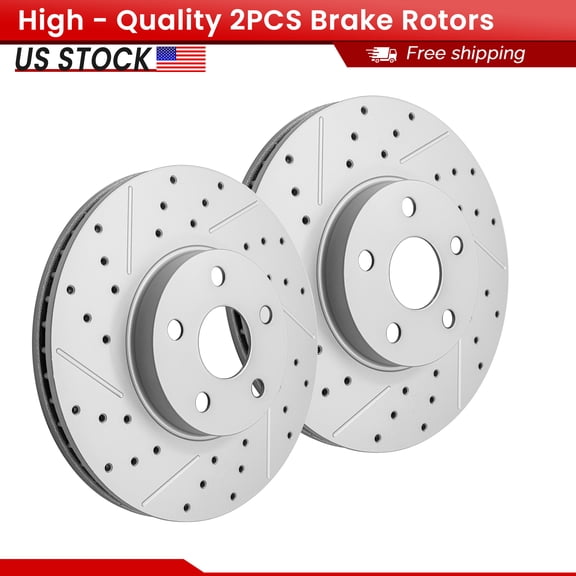 ACB ZONE Front Brake Rotors Set for 2003-2008 Pontiac Vibe Toyota Corolla Matrix Scion tC, Drilled & Slotted Disc Rotors Kit (96934)