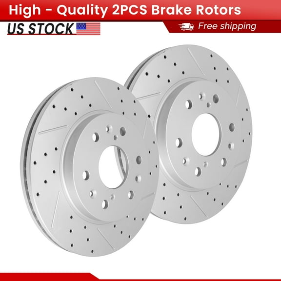 ACB ZONE Front Brake Rotors Set for Cadillac Chevrolet GMC, Drilled & Slotted Disc Rotors Kit (Left & Right)
