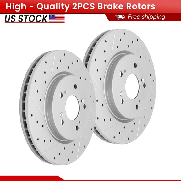 ACB ZONE Front Brake Rotors Set for Honda CR-V 2007-2016 Crosstour 12-15 Acura RDX, Drilled & Slotted Disc Rotors Kit (31455LR)