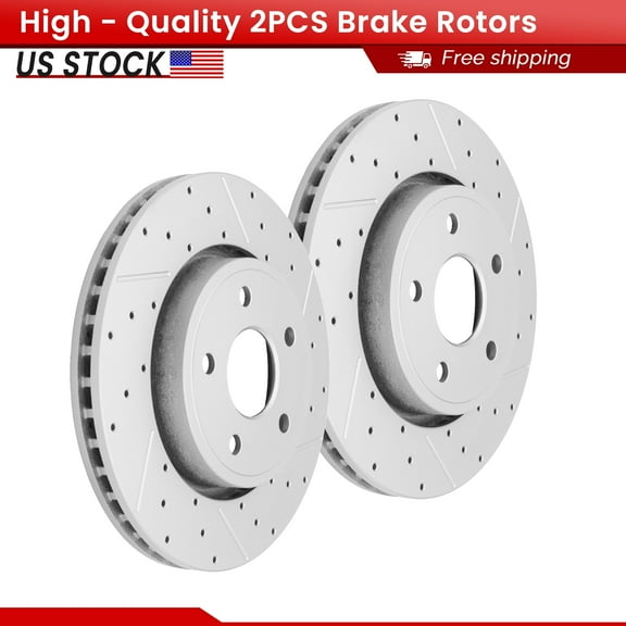 ACB ZONE Front Brake Rotors Set for Jeep Commander 2006-2010 Grand Cherokee 2005-2010, Drilled & Slotted Disc Rotors Kit (53026LR)