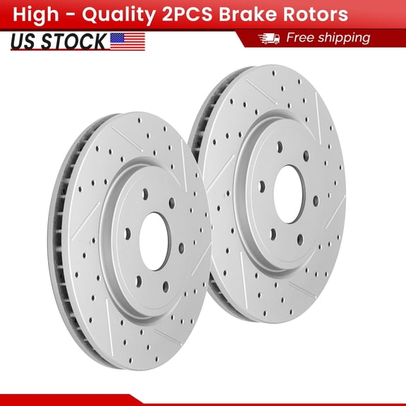 ACB ZONE Front Brake Rotors Set for Nissan Frontier Pathfinder Xterra Suzuki Equator, Drilled & Slotted Disc Rotors Kit (Left & Right)