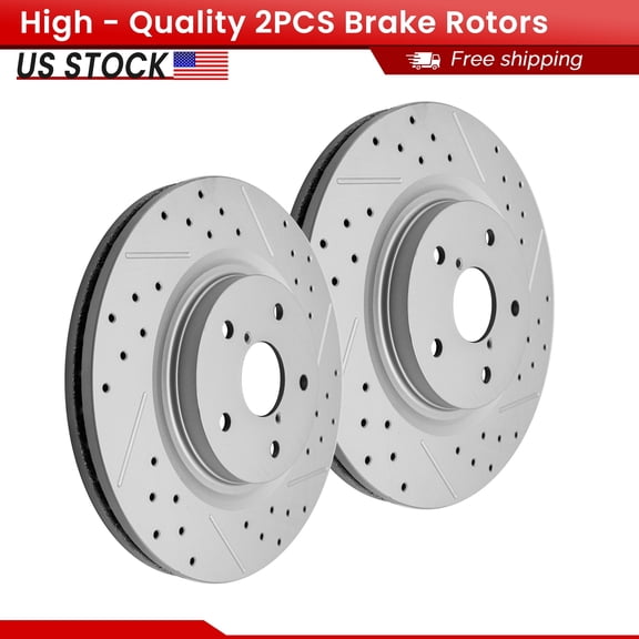 ACB ZONE Front Brake Rotors Set for Subaru Crosstrek Forester Legacy Outback WRX, Drilled & Slotted Disc Rotors Kit (Left & Right)