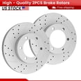 thumbnail image 1 of ACB ZONE Front Brake Rotors Set for Toyota Sequoia 2001-2007 Tundra 2000-2006 All Models, Drilled & Slotted Disc Rotors Kit (Left & Right), 1 of 7