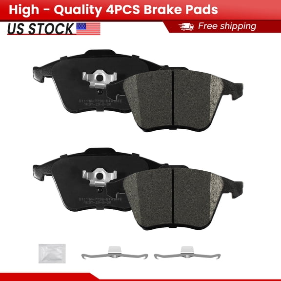 ACB ZONE Front Ceramic Brake Pads with Hardware for 2006 - 2009 Audi A4 A6 S4 A4 Quattro A6 Quattro (P-1111A)