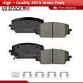 thumbnail image 1 of ACB ZONE Front Ceramic Brake Pads with Hardware for 2022 2023 Hyundai Santa Cruz 2021 2022 2023 Santa Fe All Models (P-2380), 1 of 7
