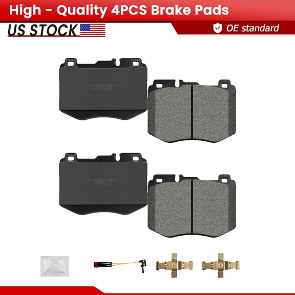 ACB ZONE Front Ceramic Brake Pads with Hardware for Mercedes-Benz C300 C350E C400 E300 GLC300 (S-1796)