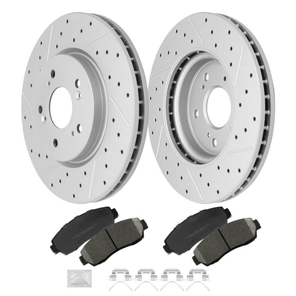 ACB ZONE Front Disc Rotors + Ceramic Brake Pads, 6-Piece
