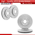 thumbnail image 1 of ACB ZONE Front Rear Brake Rotors Set for Chevrolet Traverse GMC Acadia Buick Enclave, Drilled & Slotted Disc Rotors Kit (582061, 582060), 1 of 7