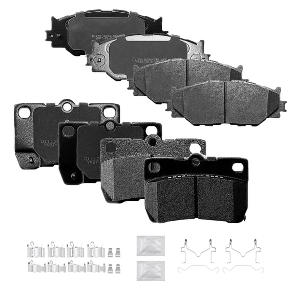 ACB ZONE Front & Rear Disc Ceramic Brake Pads Set w/Hardware Fit for 2003-2007 2009-2012 Nisan Murano 2003 2004 2005 Infiniti Fx35 Fx45,Nissa-n Altima Maxima