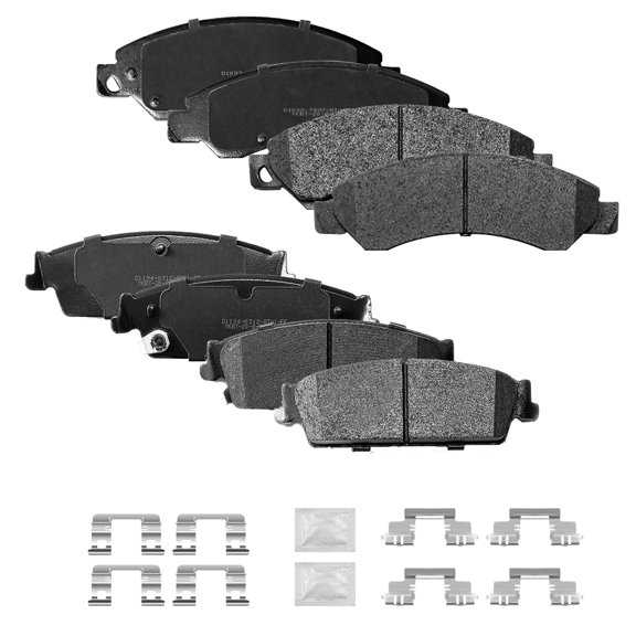 ACB ZONE Front & Rear Disc Ceramic Brake Pads Set w/Hardware Fit for 2007-2014 Cadillac Escalade Esv/ext Chevy Avalanche Silverado 1500 Suburban 1500 Tahoe Gmc Sierra 1500 Yukon Xl 1500