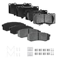 thumbnail image 1 of ACB ZONE Front & Rear Disc Ceramic Brake Pads Set w/Hardware Fit for 2010-2021 Lexus GX460/ GX470 2001-207 TOYOTA Sequoia for Toyota 4Runner FJ Cruiser, 1 of 5