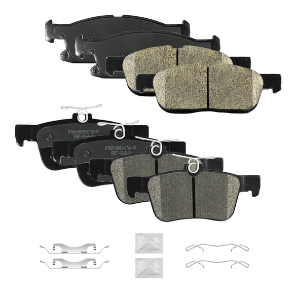ACB ZONE Front & Rear Disc Ceramic Brake Pads Set w/Hardware Fit for 2015 2016 2017 2018 2019 2020 2021 Ford Edge 2016-2018 Lincoln MKX 2019-2020 Lincoln Nautilus