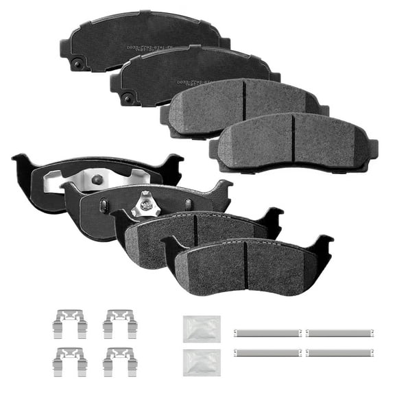 ACB ZONE Front & Rear Disc Ceramic Brake Pads Set w/Hardware Fit for 2002 2003 2004 2005 Ford Explorer Mercury Mountaineer