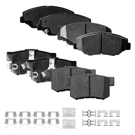 ACB ZONE Front & Rear Disc Ceramic Brake Pads Set w/Hardware Fit for 2005-2006 2012 2013 2014 2015 2016 HONDA CR-V