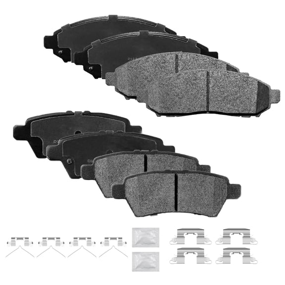 ACB ZONE Front & Rear Disc Ceramic Brake Pads Set w/Hardware Fit for 2005 2016 2017 2018 2019 2010 2011 2012 Nissan Pathfinder