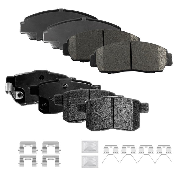 ACB ZONE Front & Rear Disc Ceramic Brake Pads Set w/Hardware Fit for 2009 2010 2011 2012 2013 2014 Acura TSX 2008 2009 2010 2011 2012 Honda Accord