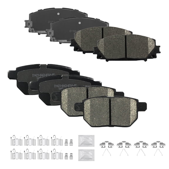 ACB ZONE Front & Rear Disc Ceramic Brake Pads Set w/Hardware Fit for 2011-2017 Lexus CT200h 2010-2020 Toyota Prius/Toyota Prius AWD-e Prime