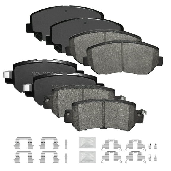 ACB ZONE Front & Rear Disc Ceramic Brake Pads Set w/Hardware Fit for 2013 2014 2015 Mazda Cx-5