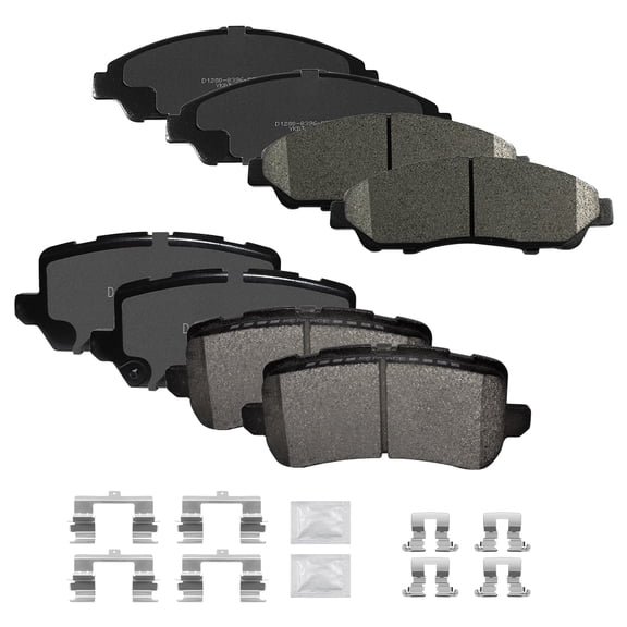 ACB ZONE Front & Rear Disc Ceramic Brake Pads Set w/Hardware Fit for 2014 2015 2016 2017 2018 2019 2020 Acura RLX