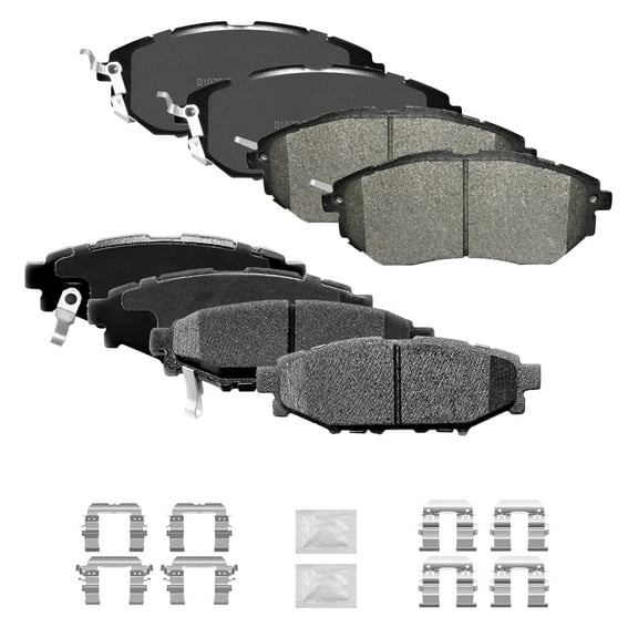 ACB ZONE Front & Rear Disc Ceramic Brake Pads Set w/Hardware Fit for 2015 2016 2017 2018 2019 2020 2021 Subaru WRX