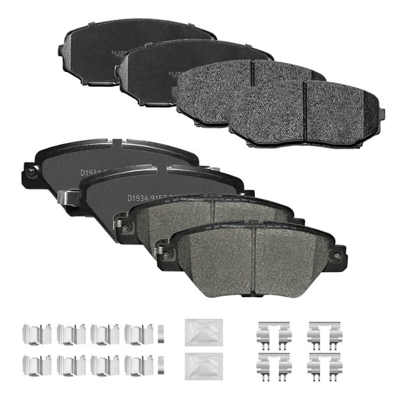 ACB ZONE Front & Rear Disc Ceramic Brake Pads Set w/Hardware Fit for 2016 2017 2018 2019 2020 2021 2022 Mazda CX-9