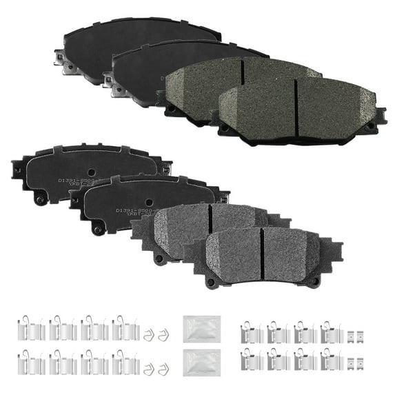 ACB ZONE Front & Rear Disc Ceramic Brake Pads Set w/Hardware Fit for 2016 2017 2018 2019 2020 Toyota Mirai