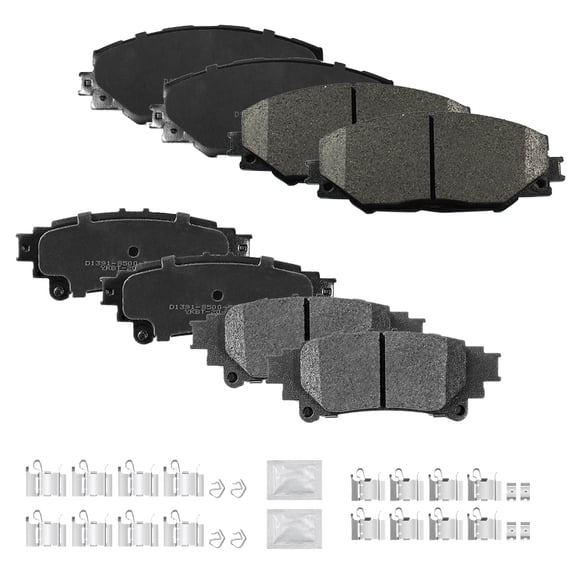 ACB ZONE Front & Rear Disc Ceramic Brake Pads Set w/Hardware Fit for 2016 2017 2018 2019 2020 Toyota Mirai