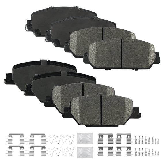 ACB ZONE Front & Rear Disc Ceramic Brake Pads Set w/Hardware Fit for 2017 2018 2019 2020 2021 2022 Honda CR-V