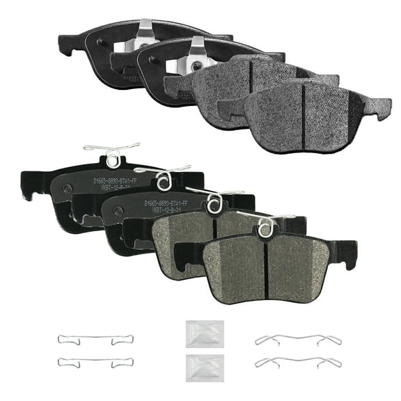 ACB ZONE Front & Rear Disc Ceramic Brake Pads Set w/Hardware Fit for 2017 2018 2019 Ford Escape
