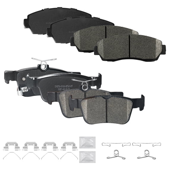 ACB ZONE Front & Rear Disc Ceramic Brake Pads Set w/Hardware Fit for 2019 2020 2021 2022 Acura RDX