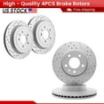 thumbnail image 1 of ACB ZONE Front and Rear Brake Rotors for 2013-2019 Cadillac ATS, Drilled & Slotted Disc Rotors Kit (581043, 581045), 1 of 7