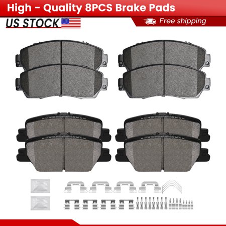 ACB ZONE Front and Rear Ceramic Brake Pads with Hardware for 2020 2021 2022 Honda CR-V (S-1521+S-2037)