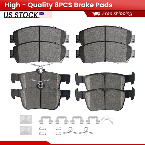 ACB ZONE Front and Rear Ceramic Brake Pads with Hardware for Acura RDX 2019 2020 2021 2022 (S-1521+S-1878)