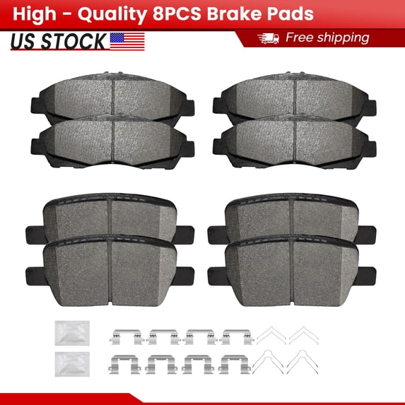 ACB ZONE Front and Rear Ceramic Brake Pads with Hardware for Buick Enclave Cadillac XT5 XT6 Chevrolet Blazer Traverse GMC Acadia (S-1896+S-1914)