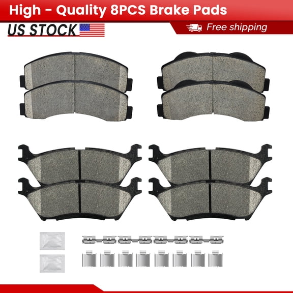 ACB ZONE Front and Rear Ceramic Brake Pads with Hardware for Ford Expedition 2018-2019 F-150 2015-2020 Lincoln Navigator 2018-2021 (S-1414+S-1790)