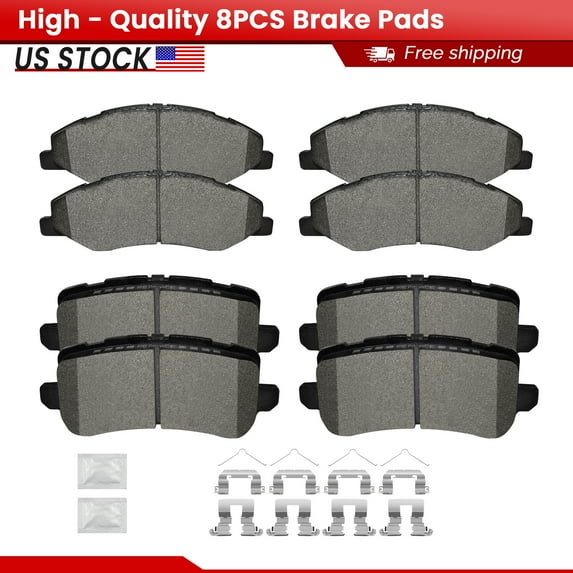 ACB ZONE Front and Rear Ceramic Brake Pads with Hardware for Honda Odyssey 2018-2023 All Models (S-2089+S-1698)