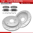 thumbnail image 1 of ACB ZONE Rear Brake Kits for Buick Enclave Chevrolet Traverse GMC Acadia Acadia Limited Saturn Outlook, Drilled Slotted Disc Brake Rotors and Ceramic Brake Pads, 1 of 7