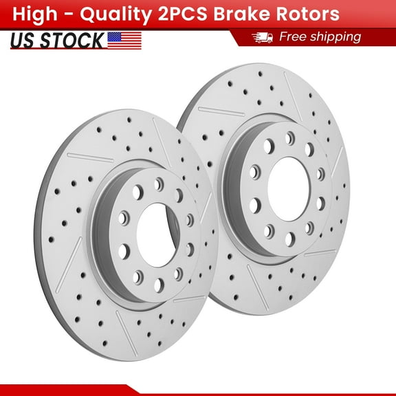 ACB ZONE Rear Brake Rotors Set for Chrysler 200 2015-2017 Jeep Cherokee 2014-2022, Drilled & Slotted Disc Rotors Kit (Left & Right)