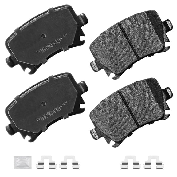 ACB ZONE Rear Ceramic Brake Pads with Hardware Fit For A6 A3 A4 TT Quattro CC Eos Golf GTI Jetta Passat R32