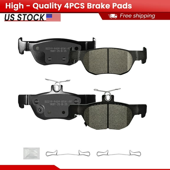 ACB ZONE Rear Ceramic Brake Pads with Hardware for Mazda 3 Mazda 3 Sport CX-30 MX-30 EV (P-2219)