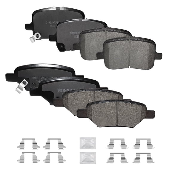 ACB Zone Front & Rear Disc Ceramic Brake Pads Set, 8 Pieces(D1028 D1033)