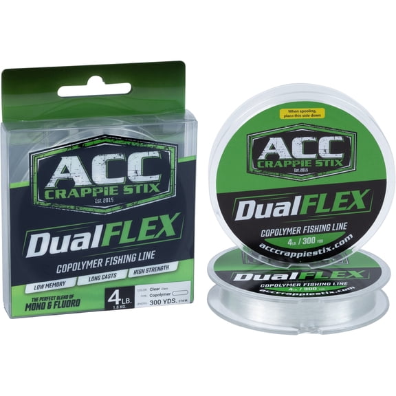 ACC Crappie Stix DUALFlex Copolymer Monofilament Fishing Line 4lb 300yd Clear