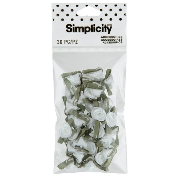 ACC RIB ROSE WH 30PC