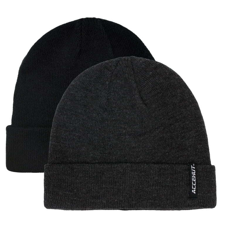 ACCEHUT 2-Pack Unisex Acrylic Knit Beanie - Cozy Winter Ski  display picture 1