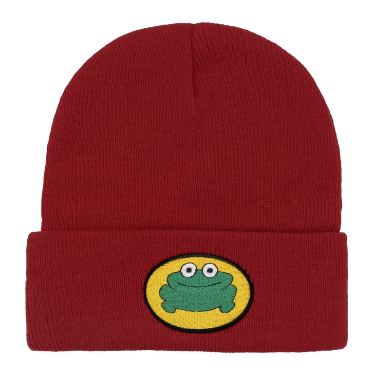 ACCEHUT Cartoon Frog Embroidery Knit Beanie Hat - Unisex Red ACCEHUT Cartoon Frog Embroidery Knit Beanie Hat - Unisex Red