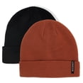 thumbnail image 1 of ACCEHUT Unisex Acrylic Knit Beanie - Cozy Winter Ski Cap in Solid Colors for Men & Women - Stretchy Cuffed Skull Hat for Warmth and Style Reddish Brown/Black, 1 of 4