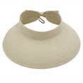 thumbnail image 1 of ACCEHUT Women's UPF 50+ Foldable Wide Brim Straw Sun Visor Adjustable Beige Summer Beach Hat, 1 of 5