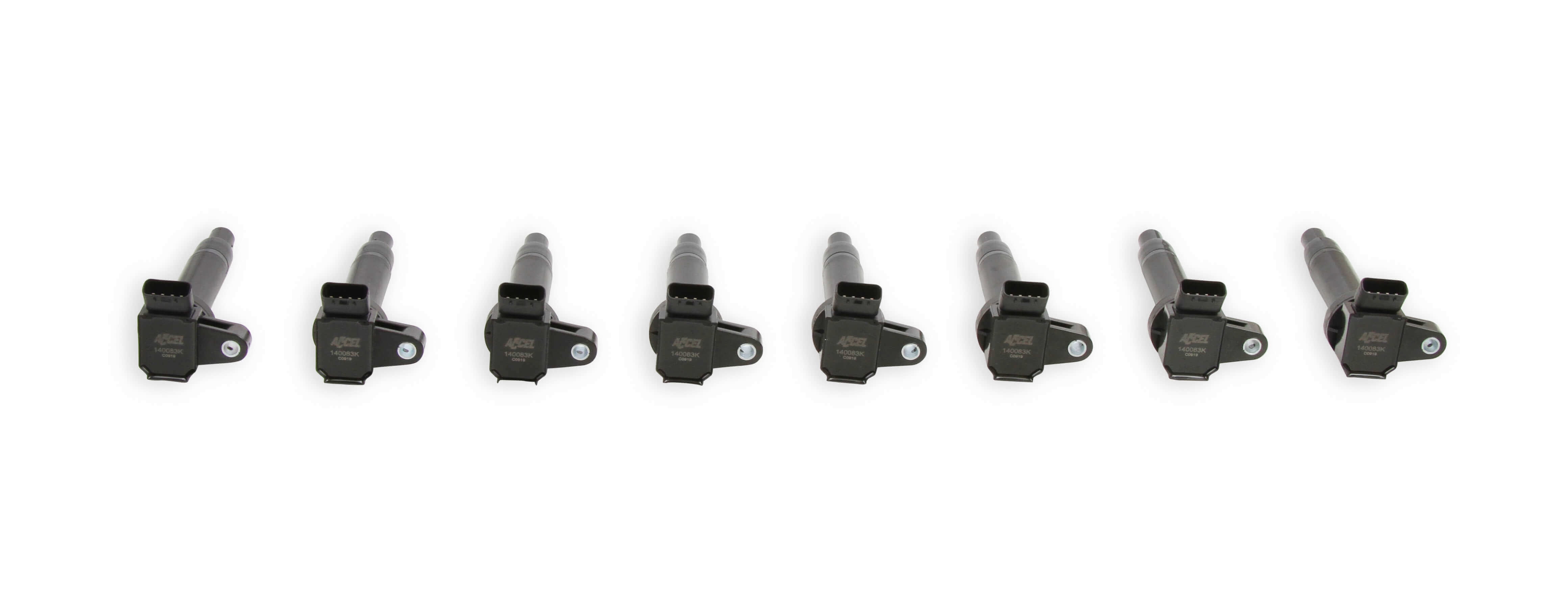 ACCEL 140083K-8 Accel Ignition Coils - 1998-2010 Toyota, 4.7L/Lexus 4.3L, V8 Engines, 8-Pack, Black