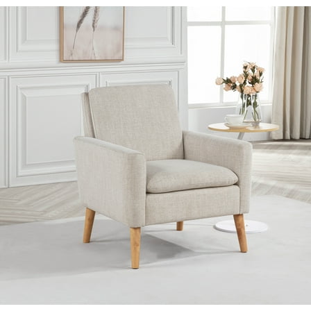 Mainstays Round Arm Accent Chair, Ivory Linen